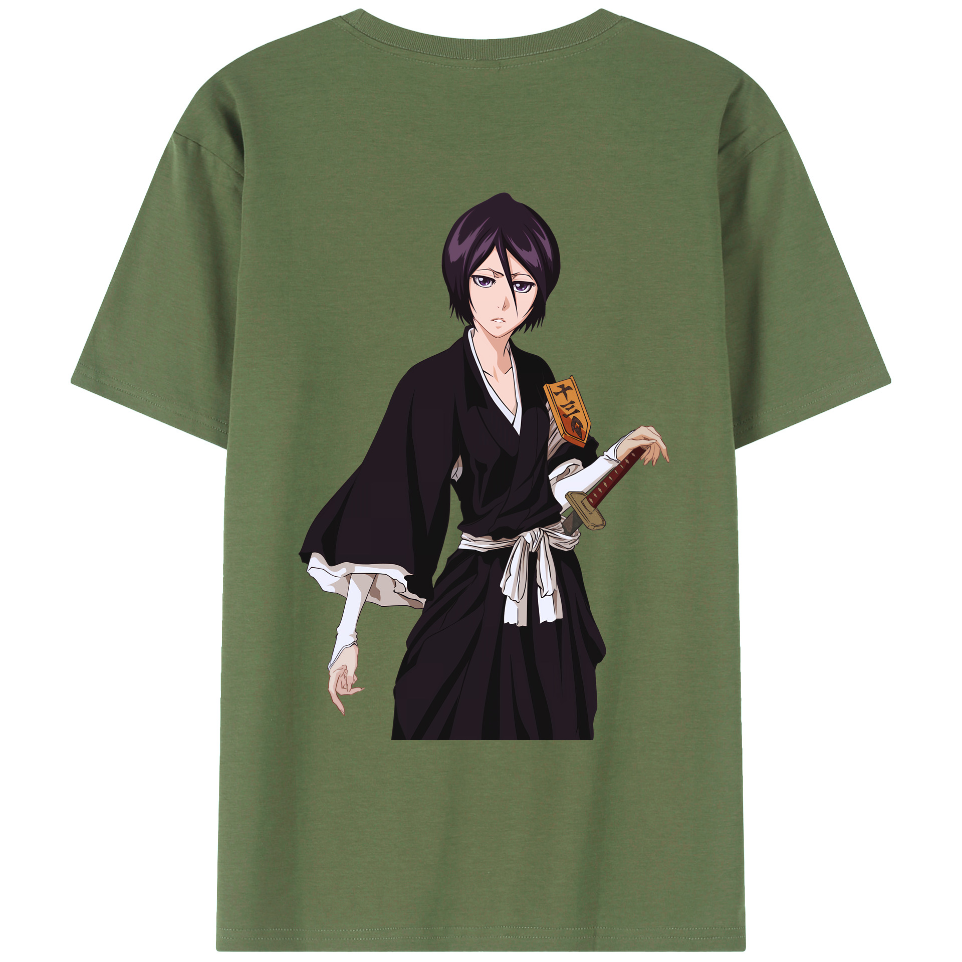 （画像用） ブリーチ 朽木ルキア BLEACH Kuchiki Rukia 綿100％ メンズ半袖Tシャツ（バックプリント） 通気性
